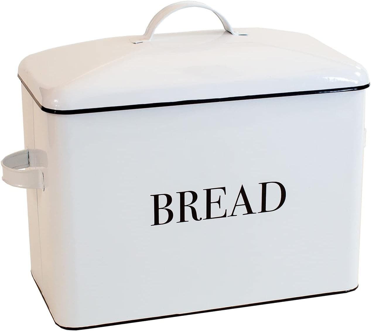 AMAHLE YIROCK Farmhouse Bread Box - White Bread Box for Kitchen Counter - Big Breadbox for the Family - Vintage Rustic Bread Box