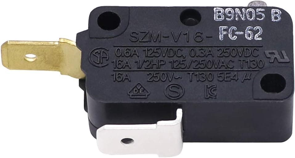 prime&swift W10269458 SZM-V16-FC-62 Microwave Door Switch Oven Replaces 8206347 W10211973 4393598 1550016 PS2361111(Normally Closed)