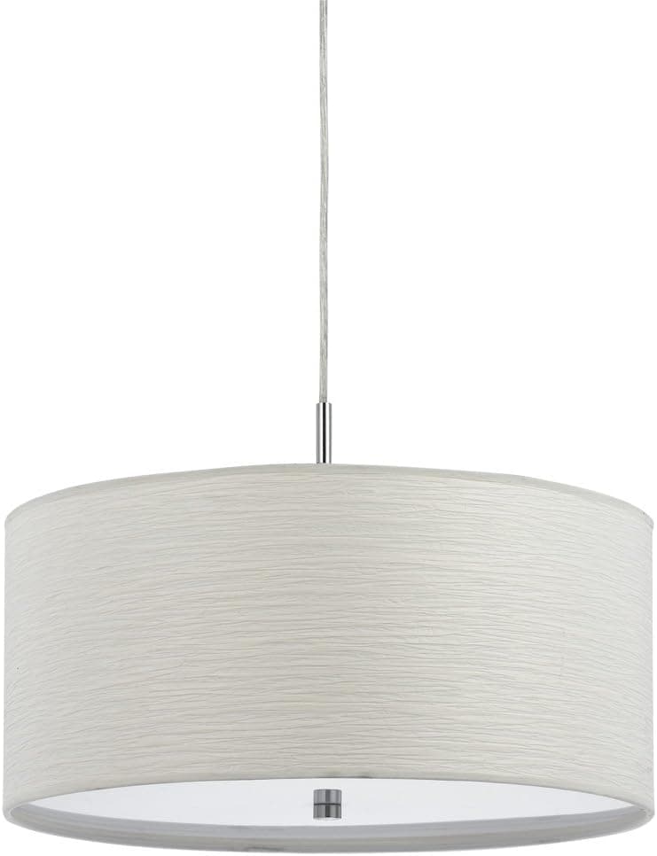 Cal Lighting FX-3524/1P 100-watt Nianda Pendant Fixture with Fabric Shade, Casual White