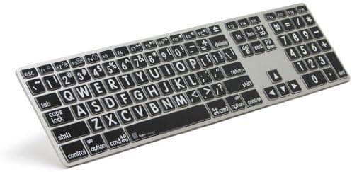Logickeyboard LargePrint White on Black - Mac Advanced Line Keyboard - LKBU-LPRNTWB-AM89-US