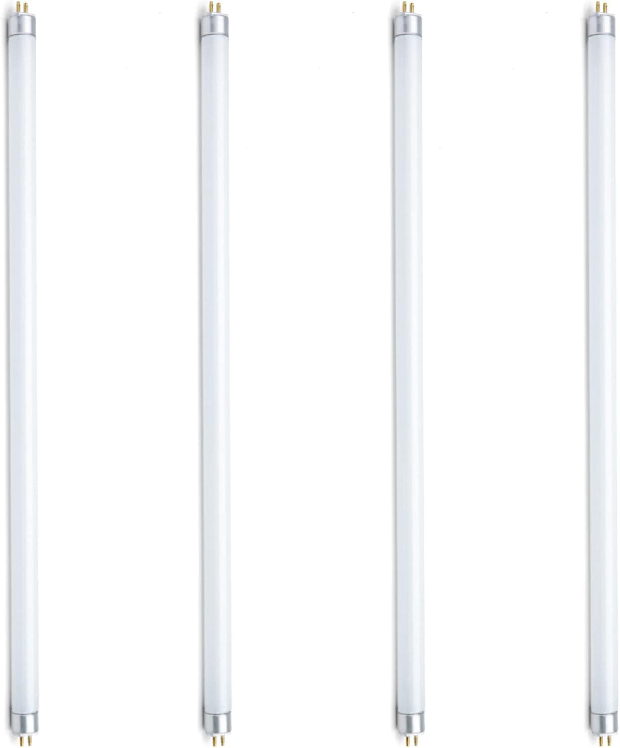 lumenivo F10T5 Fluorescent Bulb Cool White 4200K 10W T5 16.5 Inch CW Fluorescent Bulbs with G5 Mini 2-Pin Base - Light Bulb for Residential, Commercial Offices, Schools, Supermarkets - 4 Pack