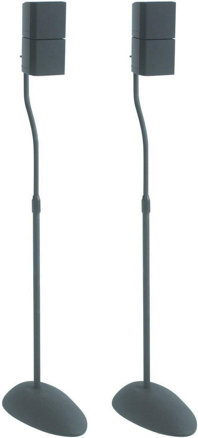 Sanus Home Theater Series Adjustable Height Speakers Stands for Satellite Speakers - Tear Drop Base - 26"-39" Height - HTB3 (Black)