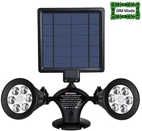 OPERNEE Solar Spotlight Motion Sensor, Upgraded Solar Lights 12 LED 600LM Solar Powered Dual Head Outdoor Security Lights for Patio Porch Deck Yard Garden Garage Driveway Outsides Wall