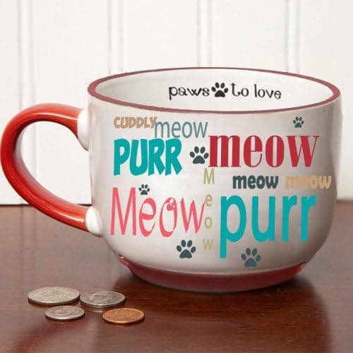Tumbleweed 'Cat Typography' Pet Stoneware Ceramic Cappuccino Mugs