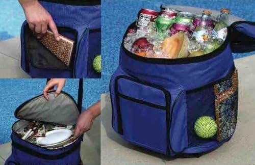 Rolling Cooler - Portable Travel Cooler with Telescopic Handle and Extra Large Capacity (17" X 13" X 10")
