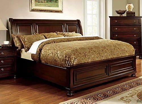 247SHOPATHOME Panel bed, Queen, Cherry