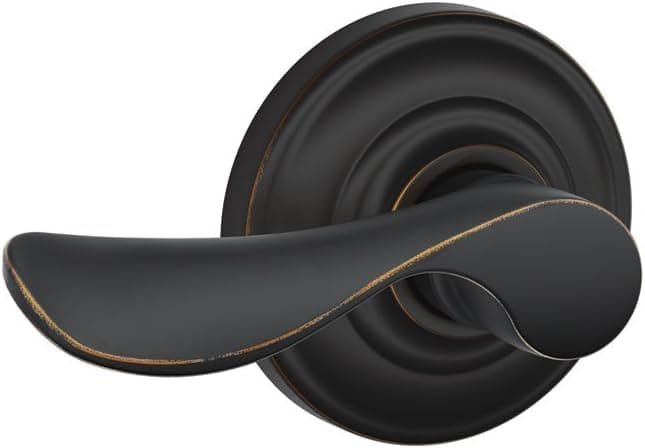 Schlage Lock Company Champagne Left Handed Lever with Andover Trim Non-Turning Lock, Aged Bronze (F170 CHP 716 AND LH)