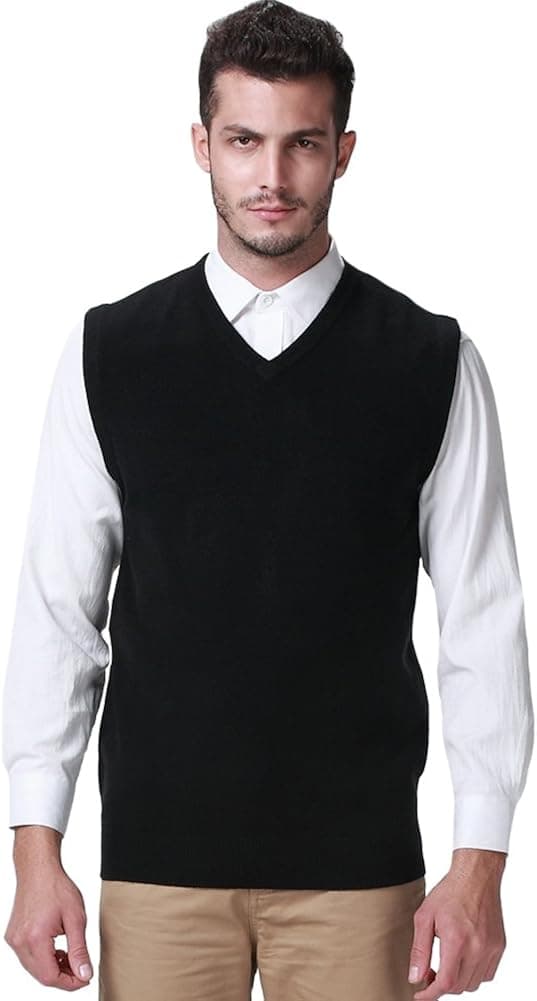 SSLR-Sweater-Vest-for-Men-Knit Vest Pullover V Neck Regular Fit Sleeveless Lightweight