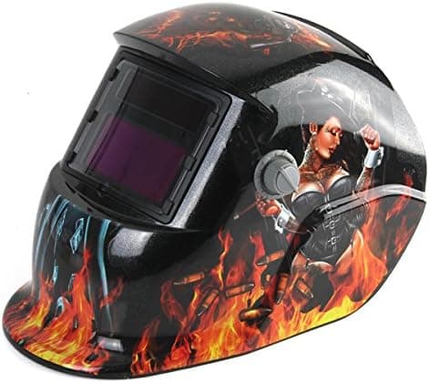 Revolver Girl Solar Auto Darkening Welding Grinding Arc Tig Mig Helmet Mask