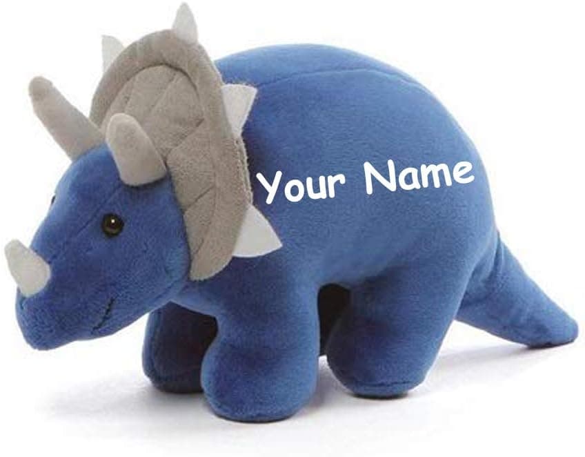GUND Personalized Chatter Dinosaur Blue Triceratops Dino with Sound Plush Stuffed Toy