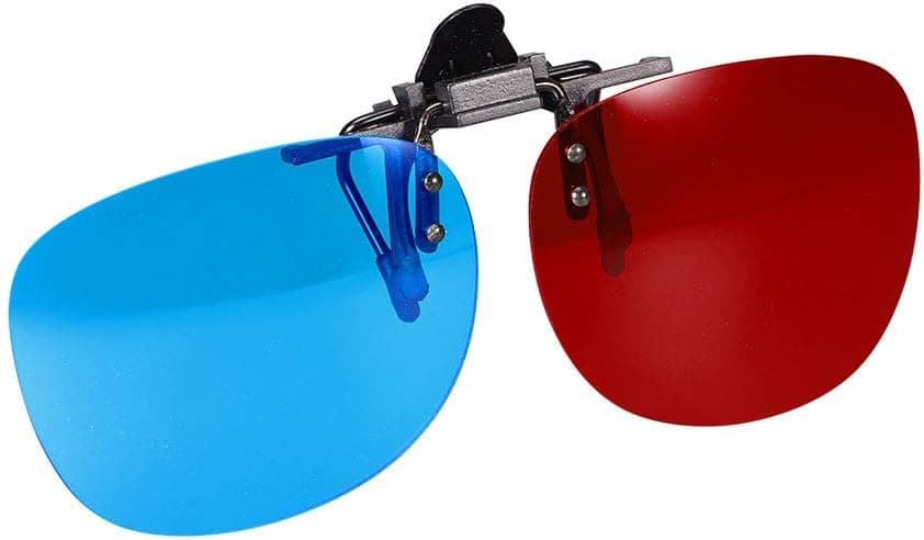 uxcell Red-Blue Anaglyph 3D Clip-on Glasses for Movies 3D Print Magazines TV Anaglyph Photos
