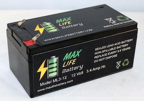 Max Life Battery - 12V 3.5AH SLA Battery replaces BP3-12 BP3.6-12 CF12V2.6 CFM12V3 CP1232 - ML3-1233