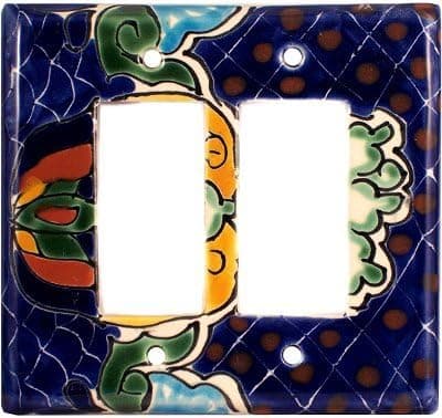Double Decora Blue Mesh Talavera Switch Plate