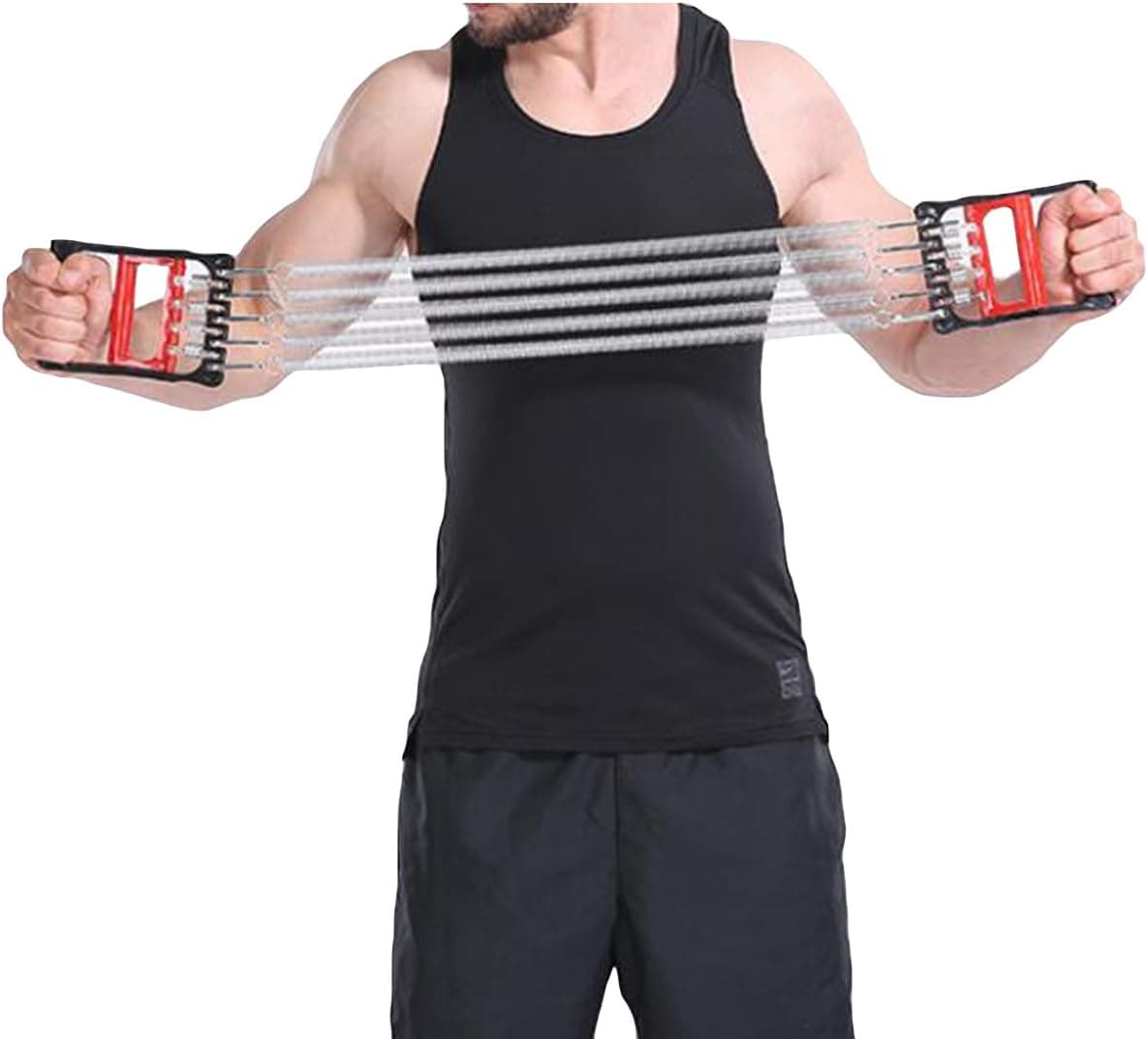Flytool Chest Expander Adjustable 5 Springs Arm Strength Resistance Hand Gripper Pull Exerciser