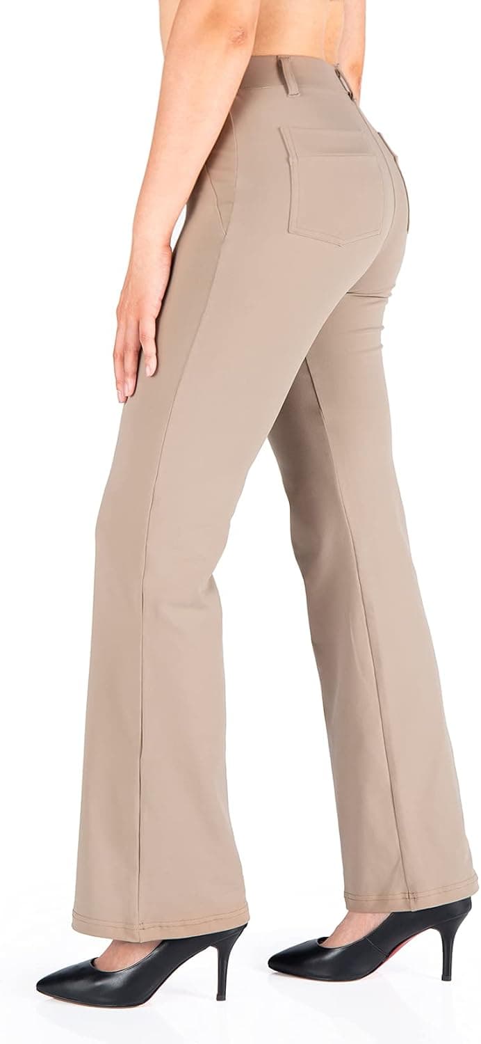 Yogipace,Belt Loops,Women's Petite/Regular/Tall Bootcut Dress Yoga Work Pants