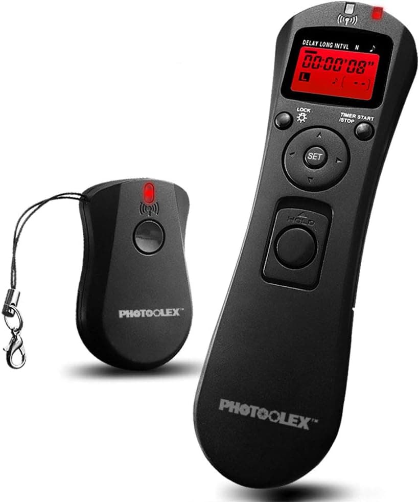 PHOTOOLEX Intervalometer 2.4G Wireless Remote Control LCD Timer Remote Control Shutter Release for Nikon D90, D5000, D7000, D7100, D7200, D3100, D5100, D2, D3, D2H, D2Hs, D2X, D2Xs, D200, D300
