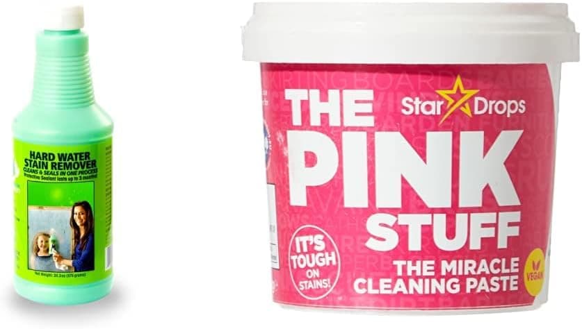 Bioclean Hard Water Stain Remover 20.3 oz & Stardrops The Pink Stuff The Miracle All Purpose Cleaning Paste, WHIGT, 17.63 Ounce, 1 Count