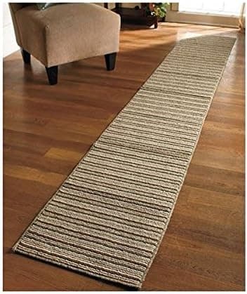 NEW 20 X 120 Sand Colored Striped Extra Long Nonslip Floor Runner RugMADE IN USA by Unique's Shop