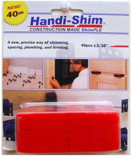 Handi-Shim HS11640RD Plastic Construction Shims/Spacers, 40 Pack, 1/16-Inch, Red