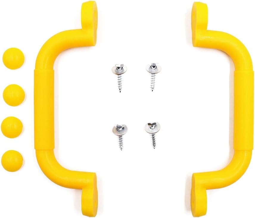 Ymeibe Playground Handle Safety for Play Set Hand Grips Jungle Gym, Grab Bar for Swing Set Playground Good Grip 10 inch Long (Bright Yellow)