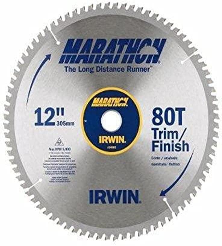 IRWIN Tools MARATHON Carbide Table / Miter Circular Blade, 12-Inch, 80T (14083)