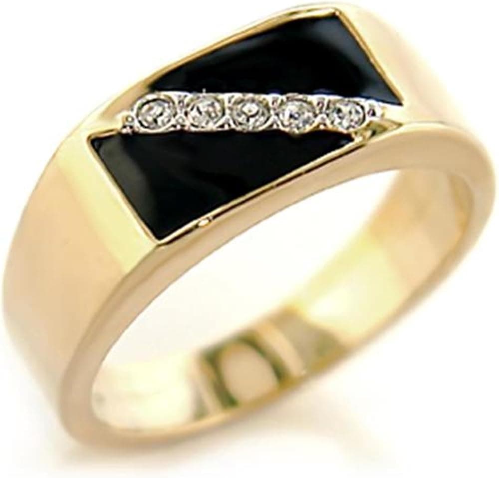 Men's Fashion Jewelry Ring, Premium Grade Brass Clear Top Grade Crystal, by Classy Not Trashy