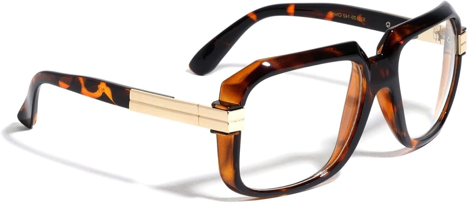 Dweebzilla Gazelle Emcee Oversized Square Sunglasses w/Clear Lenses