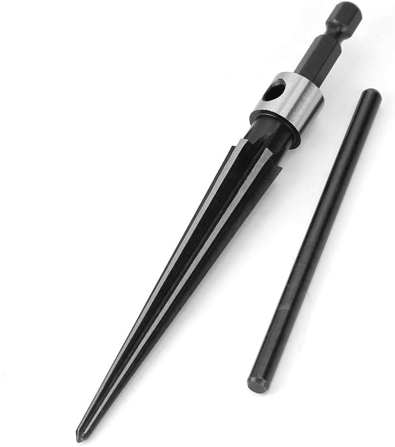 Yosoo Health Gear T Handle Taper Reamer Set, Hexagonal Shank Taper Reamer with 1/4“ Handle for Taper Holes on Top of Planks