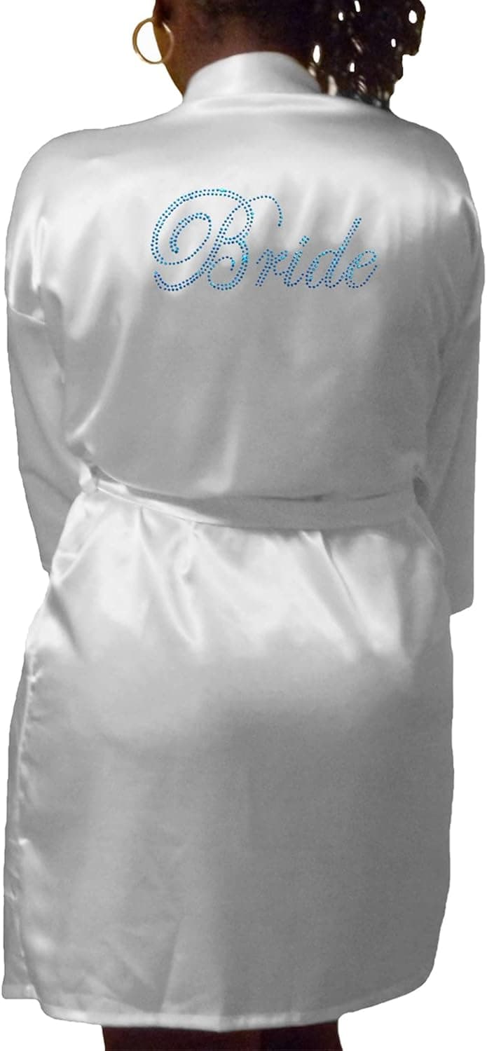 Gifts Are Blue Womens Short Kimono Solid Satin Lounge Robe
