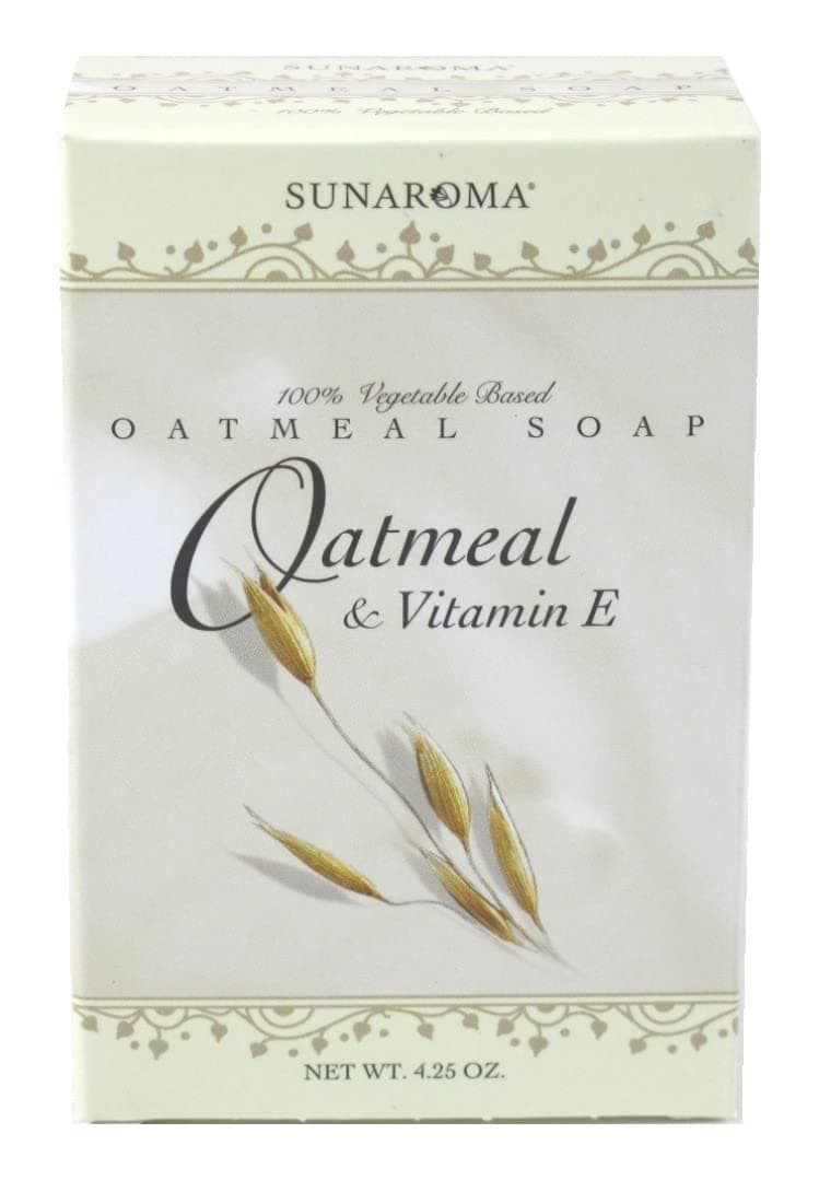 SUNAROMA Soap Oatmeal & Vitamin E Bar 4.25 Ounce Boxed (125ml) (Pack of 6)