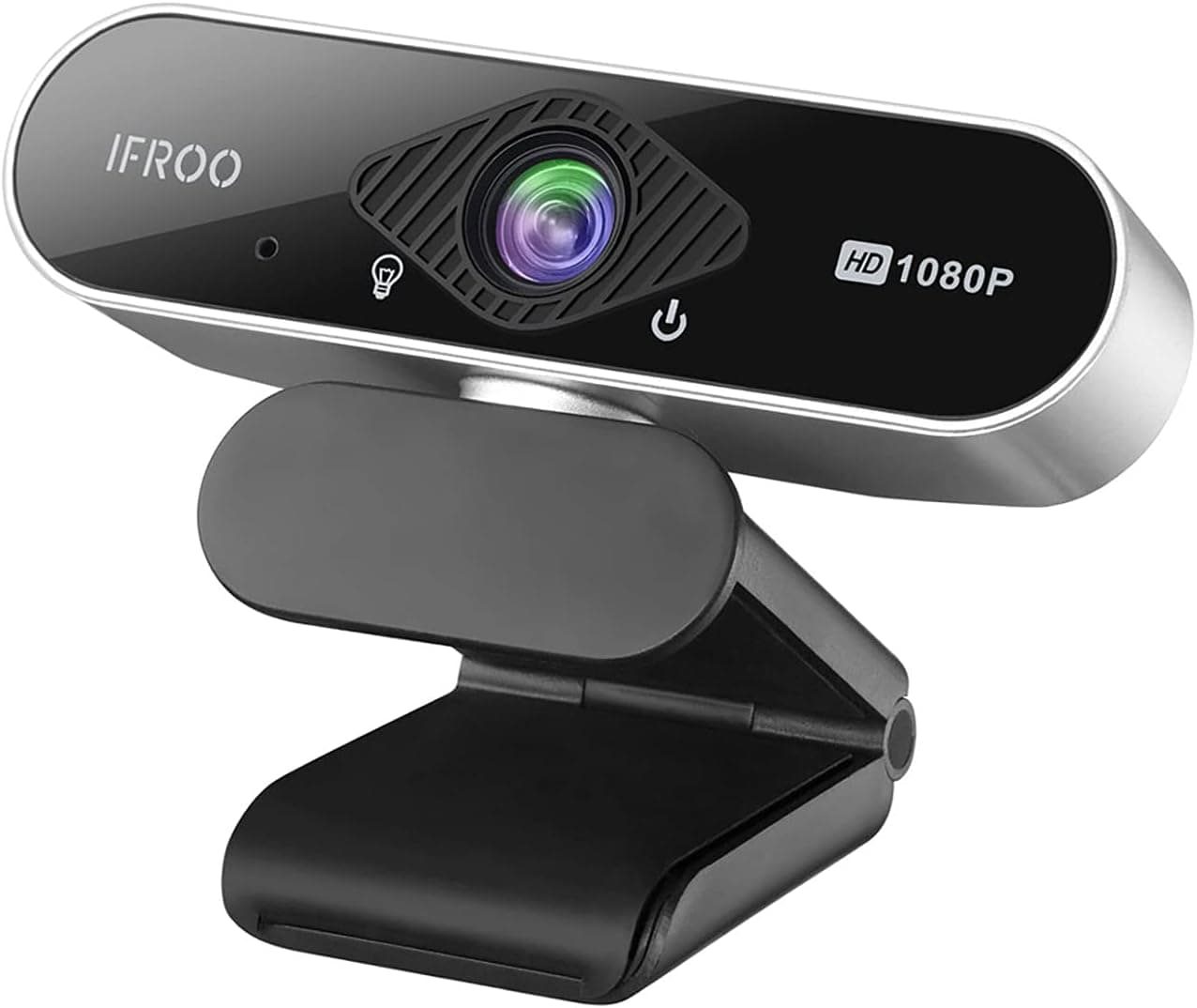 IFROO FHD 1080P Webcam with Microphone,No fisheye Wide-Angle for Desktop Laptop Computer Web Camera,USB Plug and Play,Compatible Skype Zoom YouTube Windows/Mac OS,for Live Streaming,Recording,Gaming