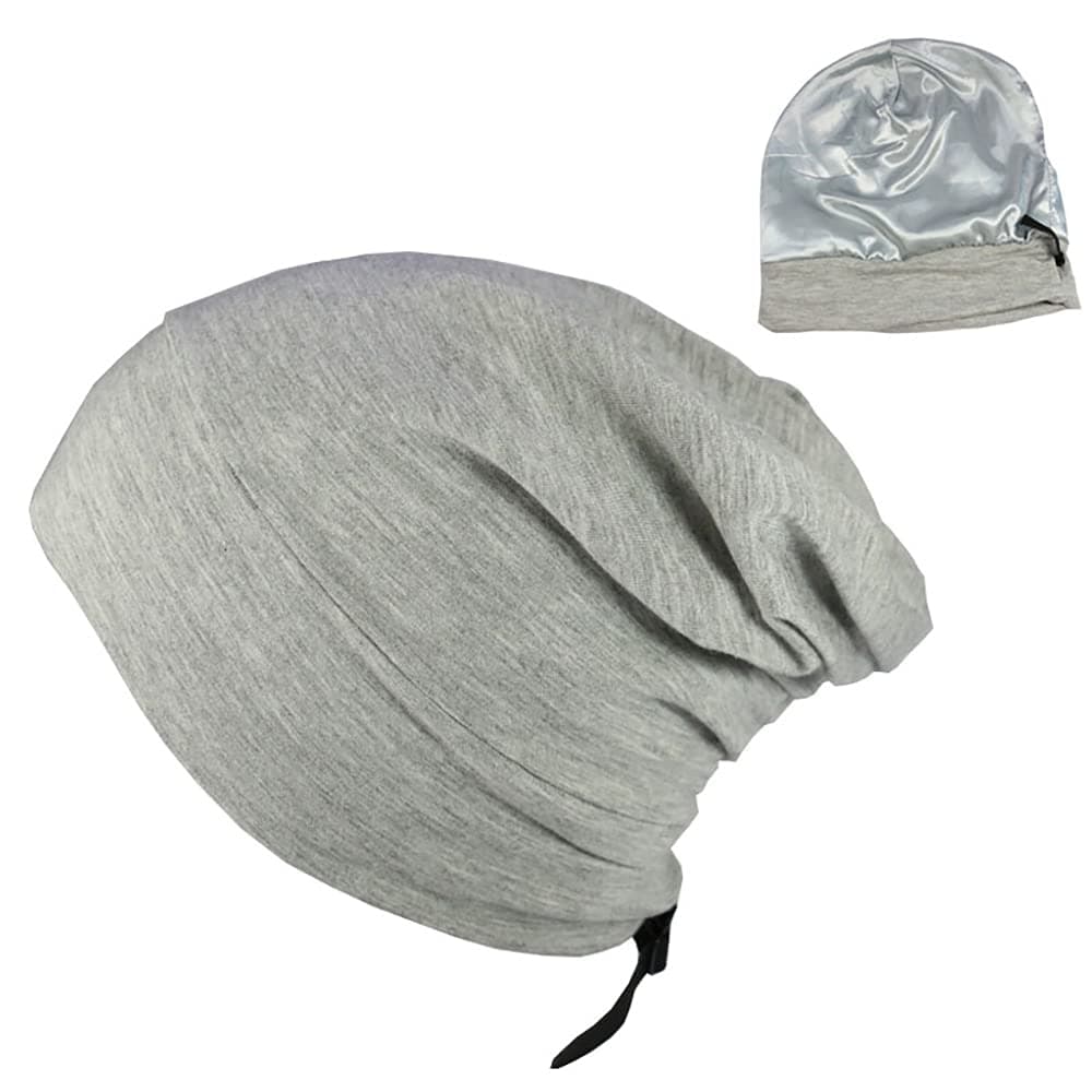 Harewom Satin Hair Wrap Silk Cap for Sleeping Cap for Men Satin Head Wrap Satin Lined Hair Buff for Curly Hair Sleep