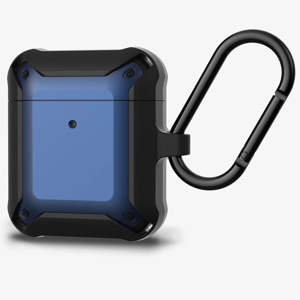 Case for Airpods 1 & 2 Case Cover,Airpod Case Full-Body Rugged Protective Cases with Carabiner Compatible for Apple Airpods 1 & 2 Cases Men Women (Z(Black/Midnight Blue))