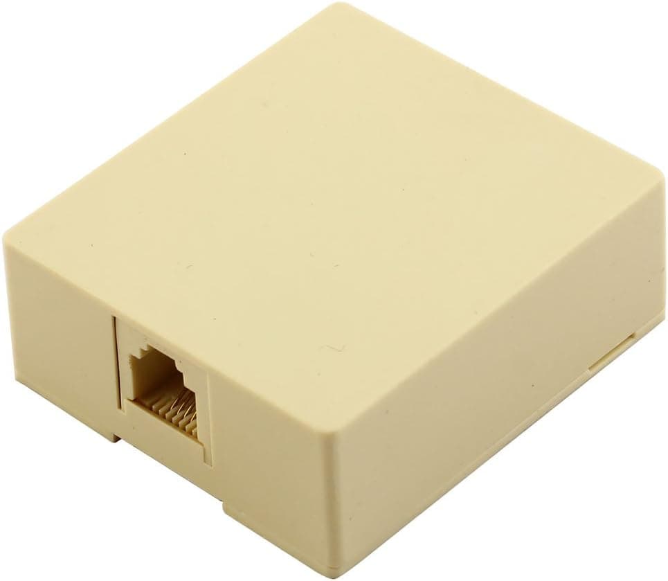 Uxcell Female RJ11 6P4C Wall Mount Modular Phone Jack and Block Box for Landline Telephone