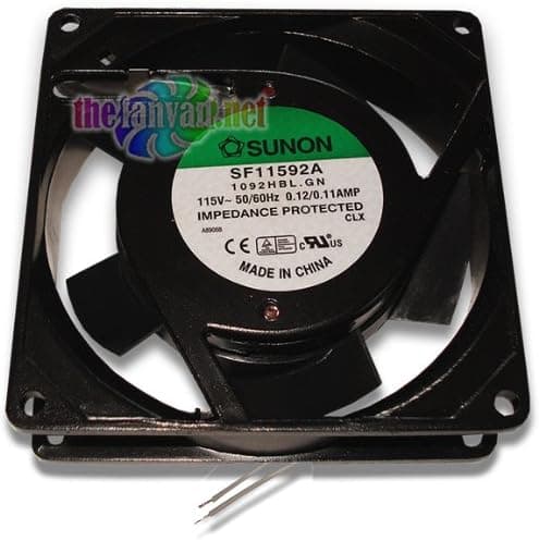 Sunon SF11592A 1092HBL.GN 92mm x 92mm x 25mm 110-120 Volt AC Metal Frame Ball Bearing Fan
