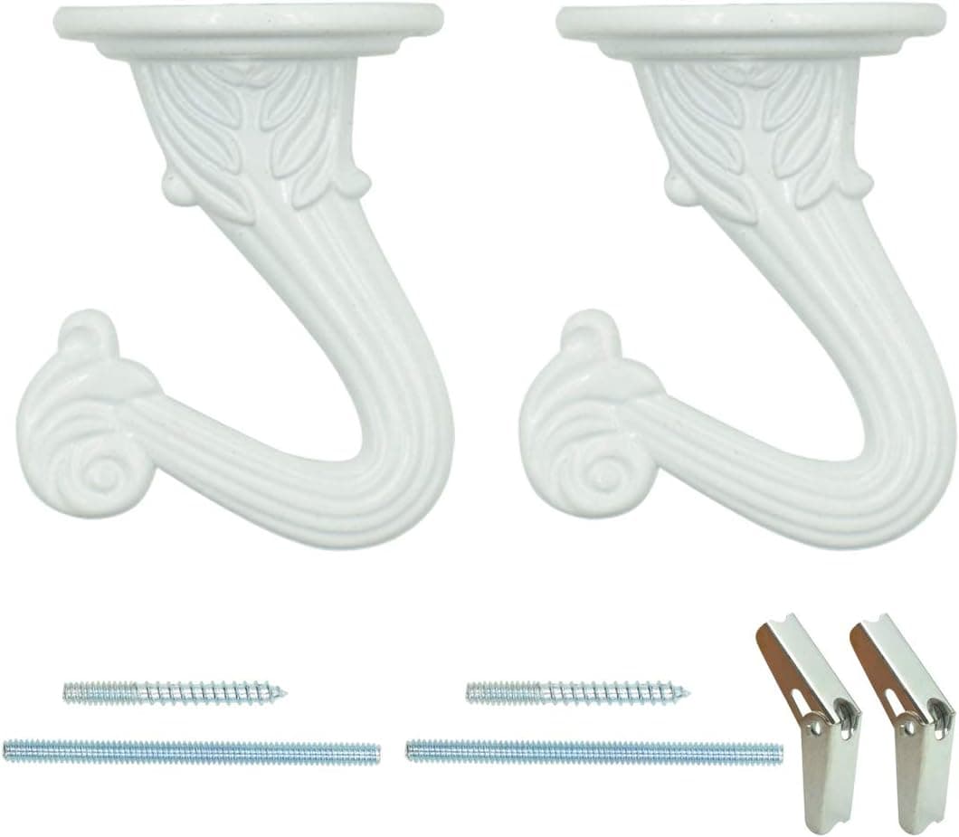 Hxchen 38mm/1.5" Ceiling Hooks - Heavy Duty Swag Hook with Steel Screws Bolts and Toggle Wings for Hanging Plants Ceiling Installation Cavity Wall Fixing White - (2 Sets)