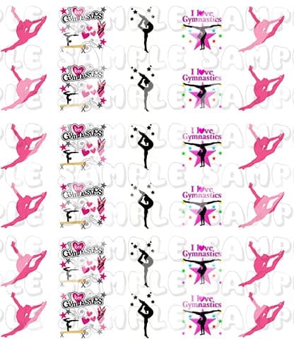 Gymnastics Love Child Nail Art Decals Set of 40 decals