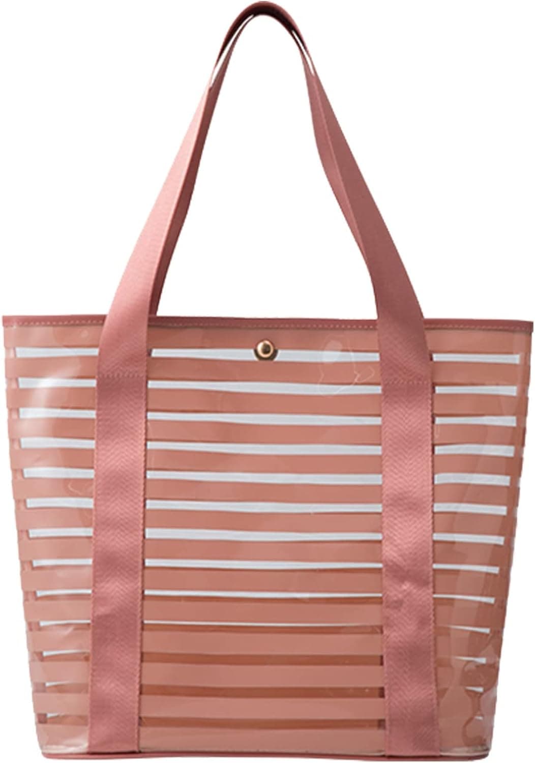 forestfish Clear Bag Stadium Approved- PVC Stripe Tote Bag Reusable With Handles For Women