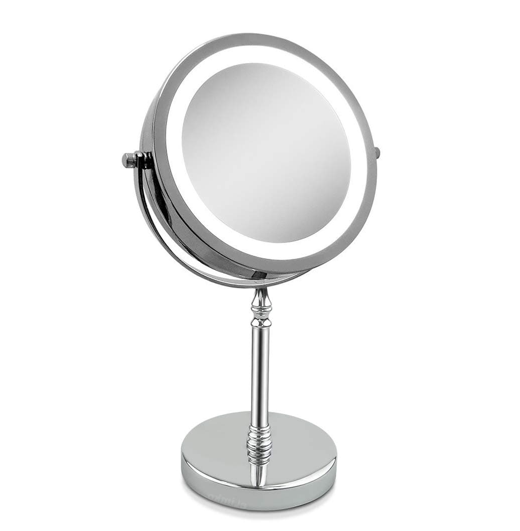 elimko Magnifying Mirror 10x Makeup Mirror, Double Sided Tabletop Mirror with LED Lighted 360-Degree Rotation 1X or 10X Magnification Mirror