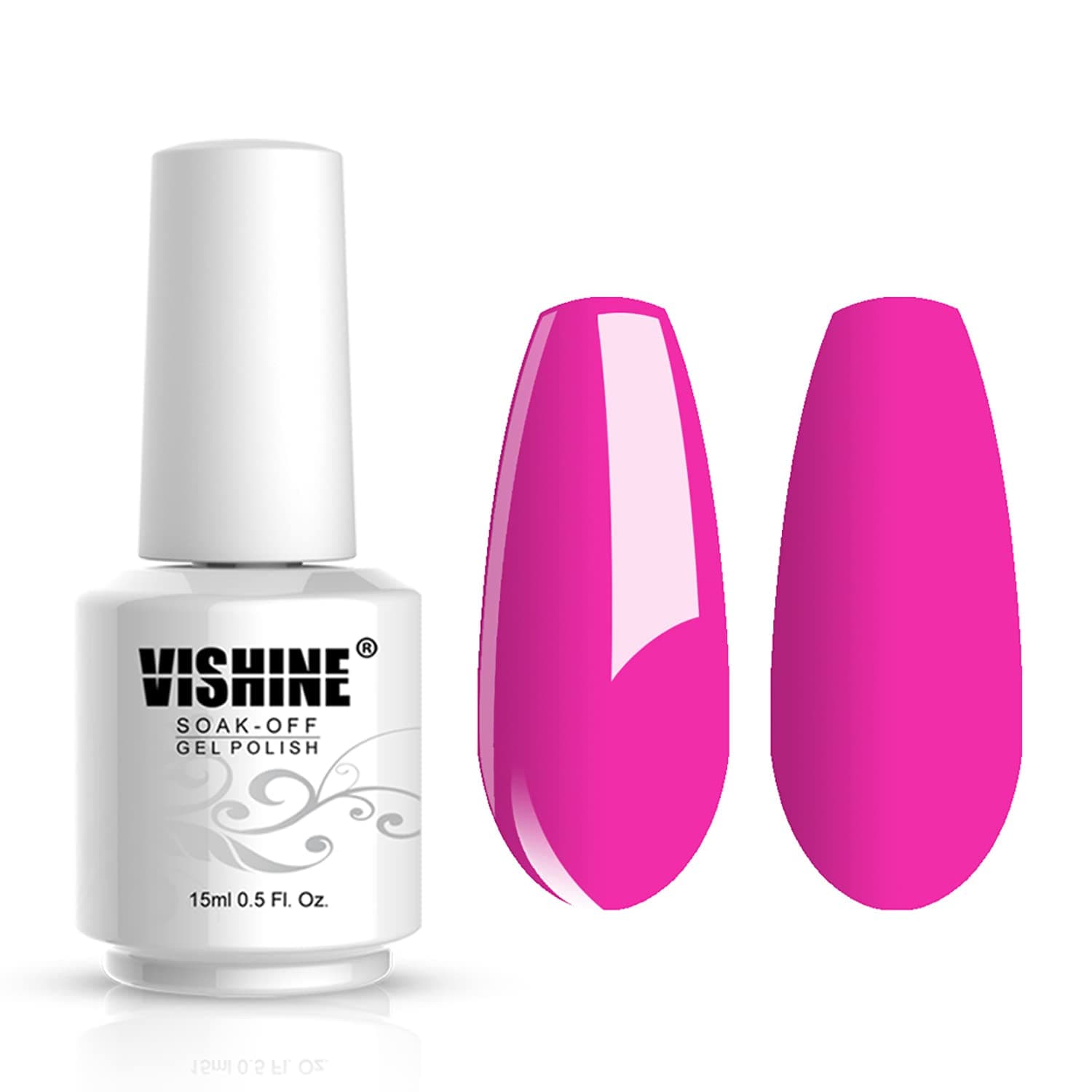 Vishine Soak-Off UV LED Gel Polish Nail Art Manicure Lacquer Hot Pink(099)