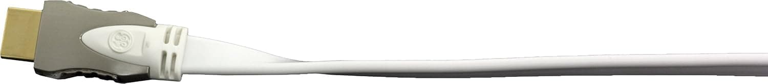 GE 87680 16-Feet A Plug to A Plug Flat Ethernet HDMI Cable, White