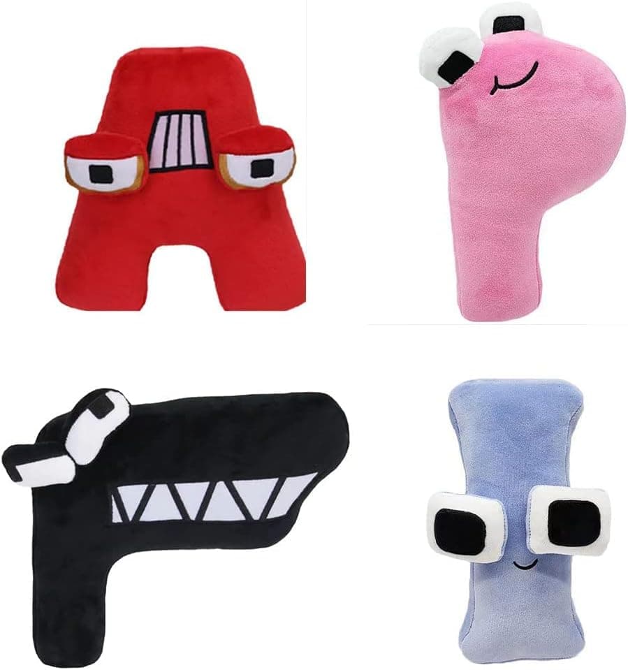 4PCS Alphabet Lore Plush,7.5-9.5In A P I F Plushies Toy for Fans Gift Birthday Party Favor Preferred Gift for Holidays, Stuffed Figure Doll for Boys and Girls.