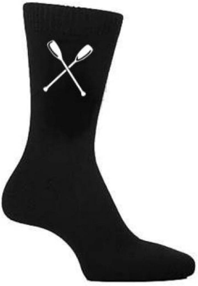 Crossed Rowing Oars Design Mens Black Socks