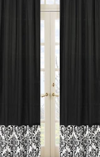 Sweet Jojo Designs 2-Piece Black and White Isabella Window Treatment Panels