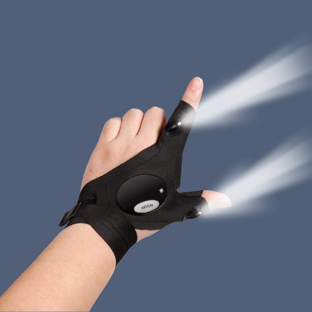 LED Gloves LED Flashlight Gloves, Finger Lights Gloves for Night Running, Camping, Fishing and Repairing, Gadgets Gifts for Men/Women Cool Stuff for Men Dad Father Husband Birthday Gift - Left Hand