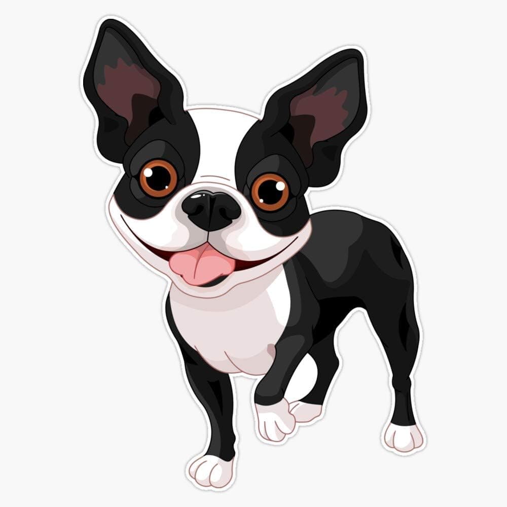 Boston Terrier Sticker Vinyl Waterproof Sticker Decal Car Laptop Wall Window Bumper Sticker 5"