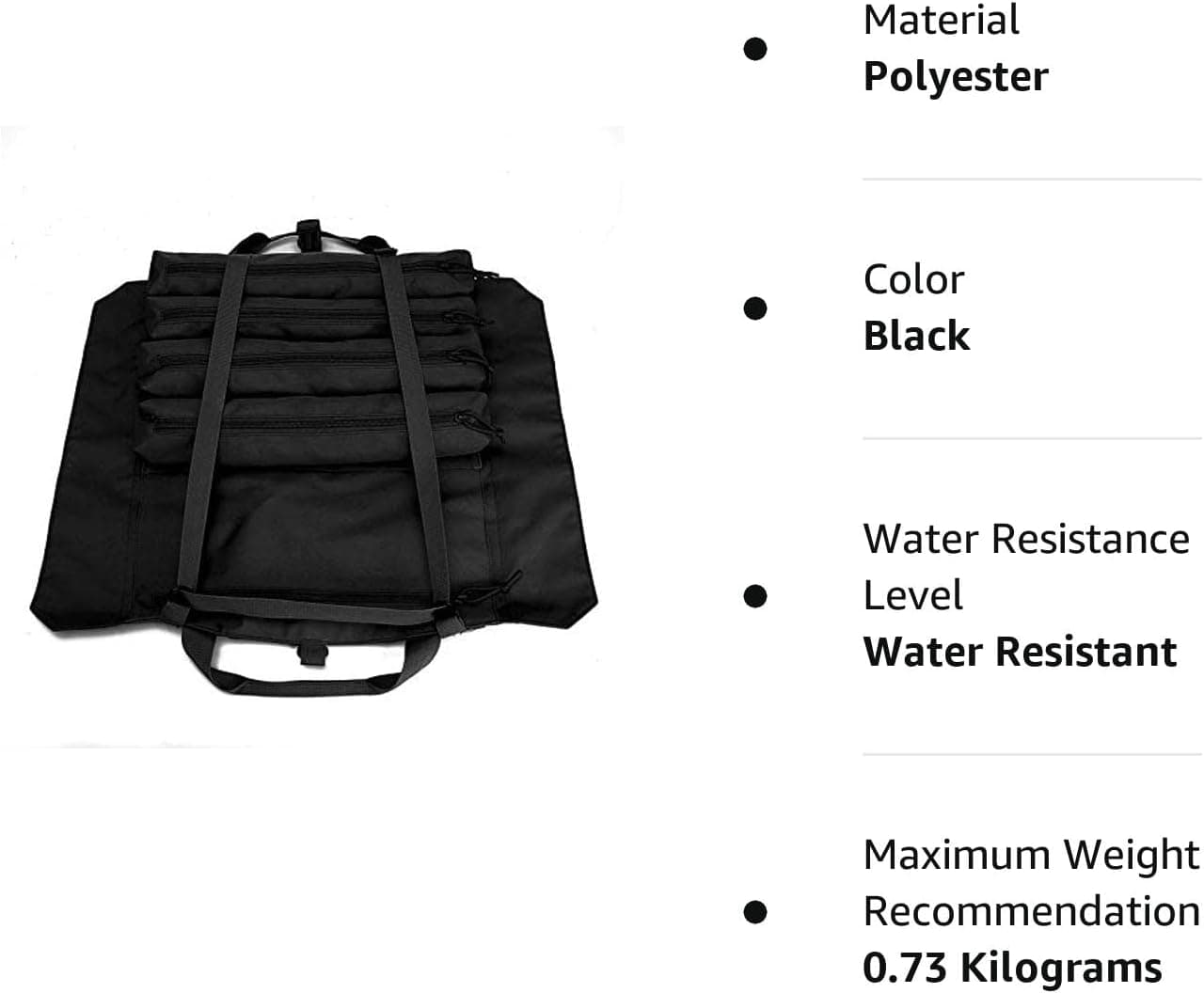 Wrench Roll Up Pouch Tools Organizer Bag Super Storage with 23 pockets (Black)
