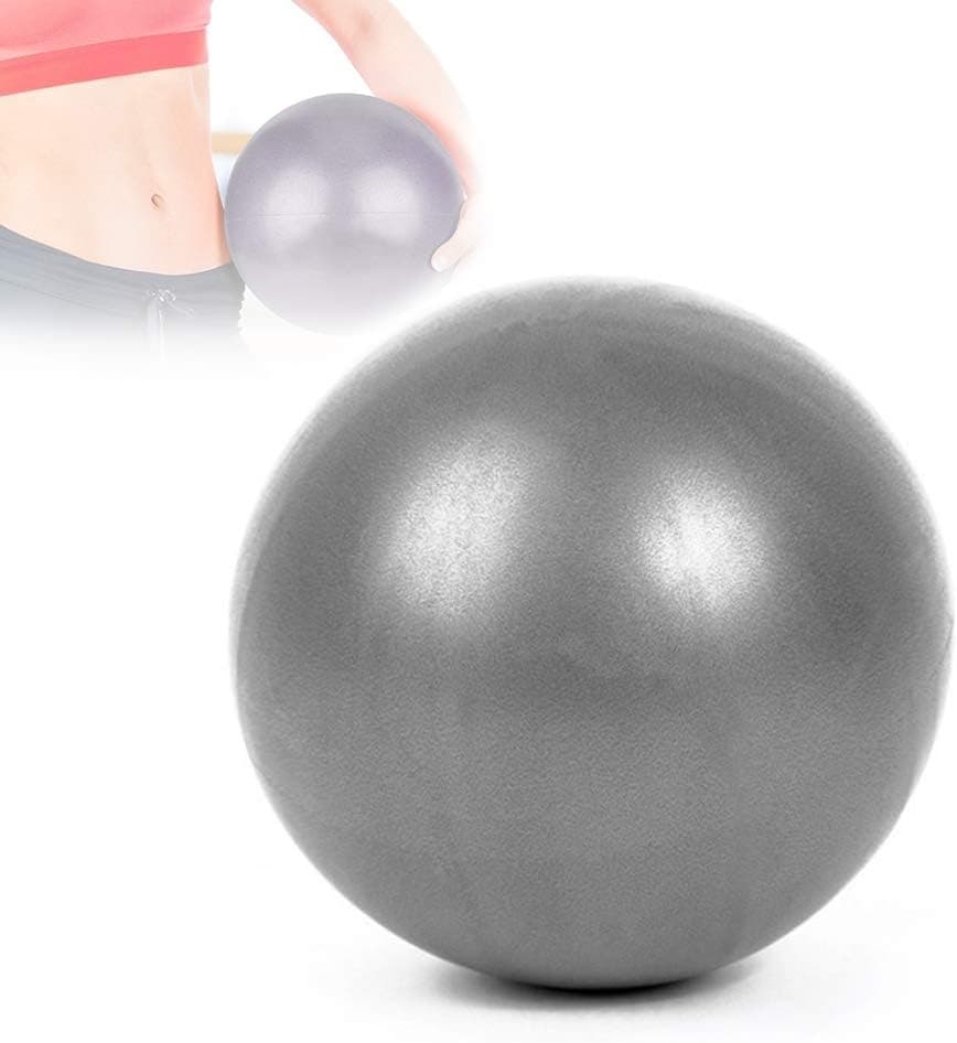 Mini Yoga Balls Exercise Ball Pilates Ball Therapy Ball Balance Ball Bender Ball Barre Equipment for Home Stability Squishy Training PhysicalCore Training with Inflatable Straw (Grey)