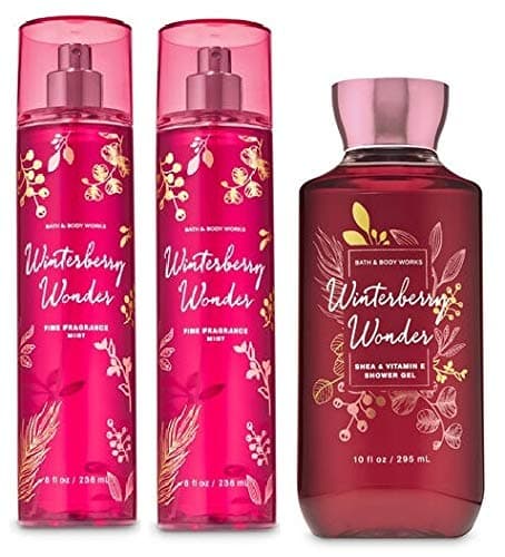 Bath and Body Works WINTERBERRY WONDER - Value Pack 2 Fragrance Mist and 1 Shower Gel - Full Size