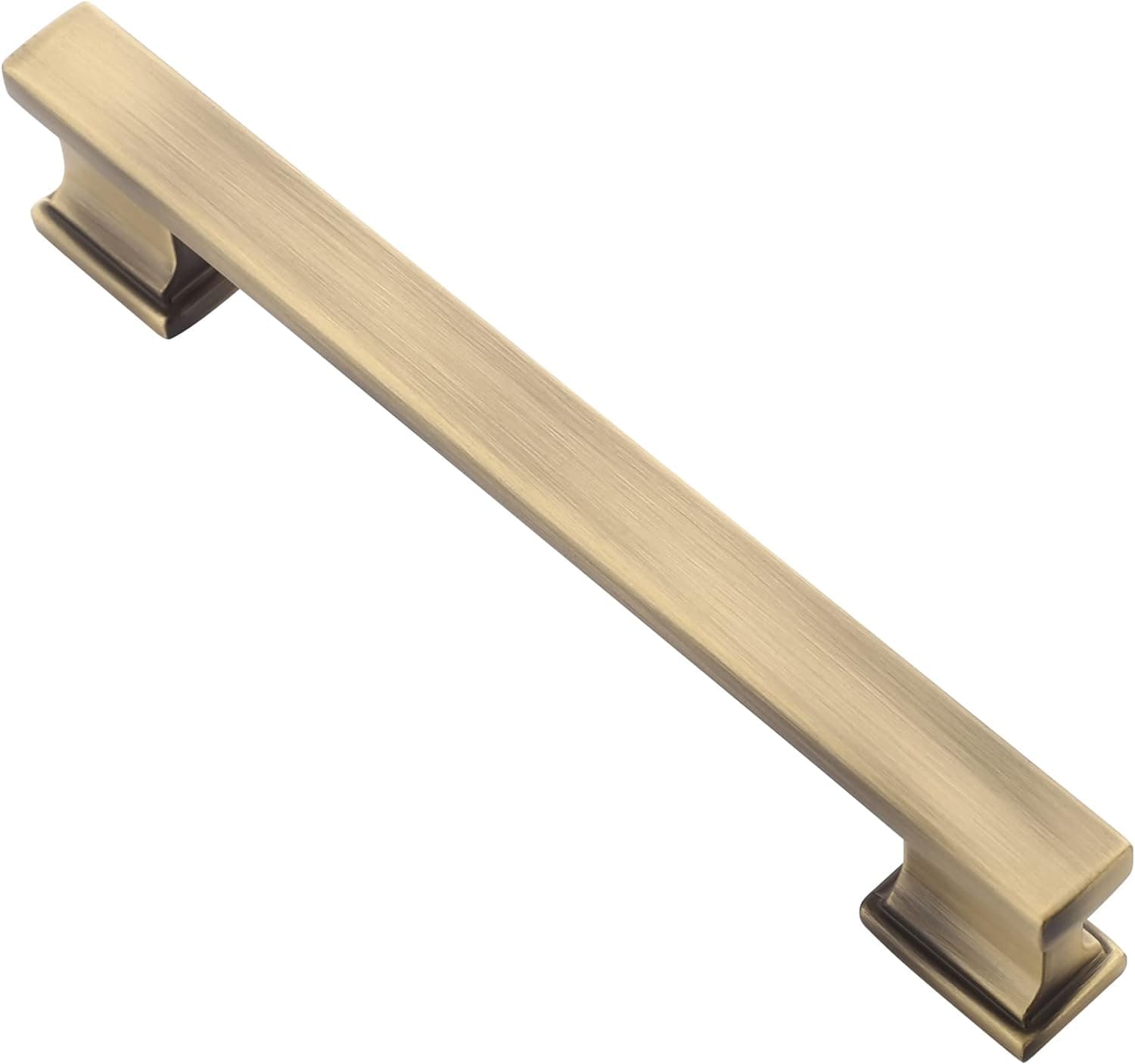 Alzassbg 15 Pack Brushed Antique Brass Cabinet Pulls, 5 Inch(128mm) Hole Centers Cabinet Handles Kitchen Hardware for Cabinets and Drawers AL3061AB